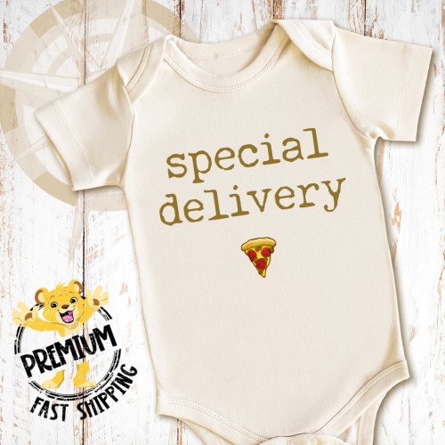 Special Delivery Onesie®, Pizza Onesie®, Special Delivery Pizza Baby Announcement Onesie®, Pizza Pregnancy Reveal, N0604