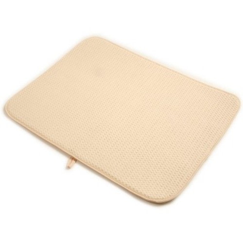 Norpro 24" x 18" Washable Microfiber Dish Drainer Glass Drying Mat Pad - Cream 2-pack
