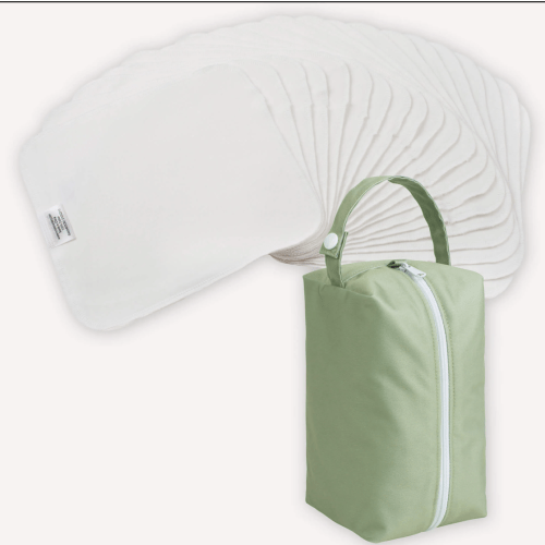 Reusable Cotton Wipes - 20 Pack With Garden Travel Pod