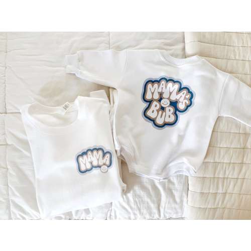 Mommy and Me Sweatshirt Set, Mother's Day Gift, Mama's Bub, Mama Sweatshirt, Bubs, Neutral, Matching Shirt Set, Baby Romper Sweatshirt