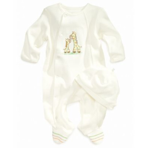 Baby Boys or Baby Girls Giraffe Coverall with Hat, 2 Piece Set
