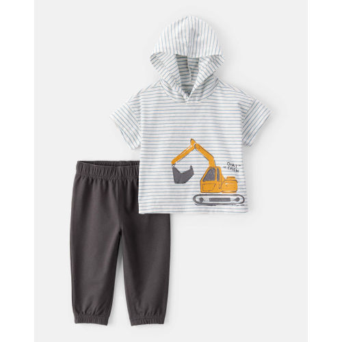 Baby 2-Piece Construction Striped Hooded Tee & Jogger Set - Carter's | Carter's