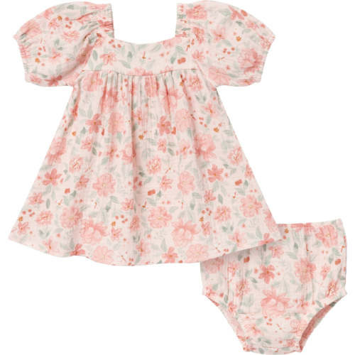 2-Piece Baby Girls Light Rose Watercolor Floral Puffed Sleeve Dress an – Gerber Childrenswear