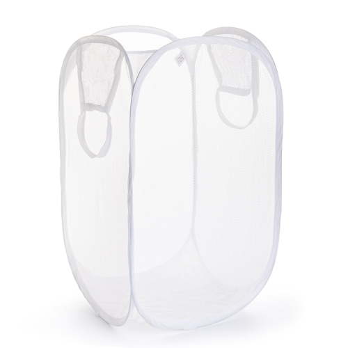 Mainstays Mesh Pop-up Hamper, Collapsible, Holds 2 Loads, White