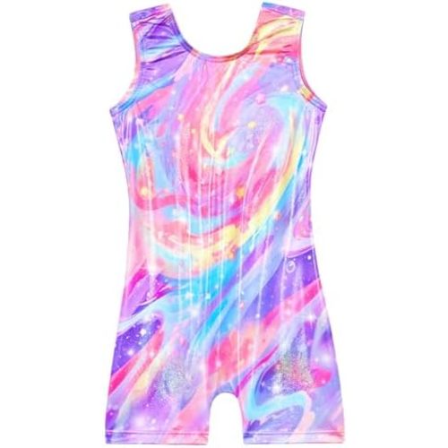 Domusgo Gymnastics Leotards for Girls Sparkly One Piece Sleeveless Tumbling Unitards