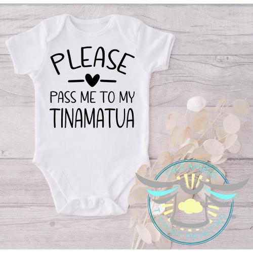 Samoan Baby Onesie® Please Pass Me To My Tinamatua, Samoan Grandmother, Baby Announcement, Cultural Baby Outfit, Grandma Gift, Newborn Baby