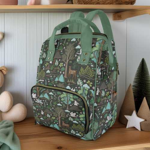 Woodland Forest Diaper Bag, Forestcore Diaper Backpack, Dark Cottagecore Baby Bag, Witchy Diaper Bag, Green Forest Theme Goblincore Diaper