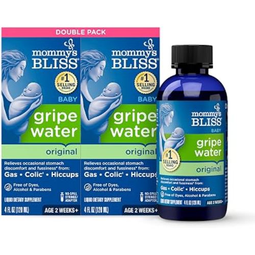 Mommy's Bliss Gripe Water Original, Infant Gas & Colic, Gripe Water for Babies, Gentle & Safe, 2 Weeks+, 4 Fl Oz (Pack of 2)