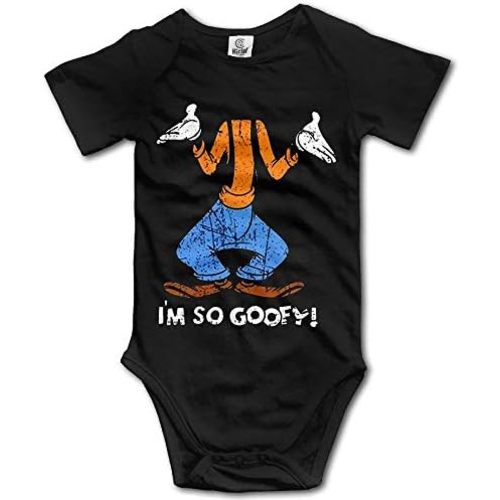 I'm So Goofy Infant Romper Cotton Newborn Baby Short Sleeve Bodysuit Funny Jumpsuit for Baby Black