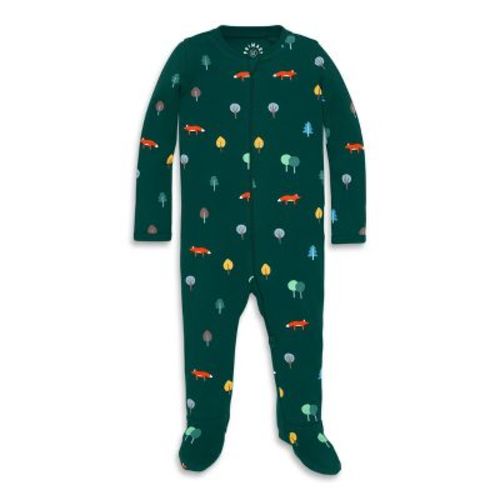 Primary Baby Organic Zip Footie In Woodland Friends Size 0-3 Months
