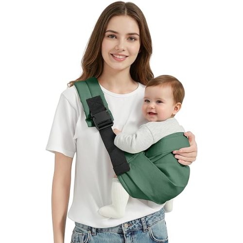 Baby Sling Carrier, Adjustable Baby Carrier Newborn to Toddler Carrier for 7-30lbs, Toddler Sling Carriers, Toddlers Hip Carriers, Black
