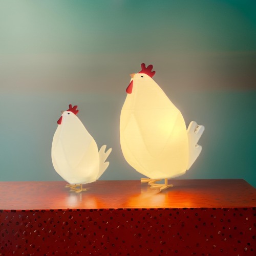 Chicken Lamp - Modern Quirky Lighting Decor for Home - 17 Colors - Renewable bioplastic - Fun Mood Light Decor