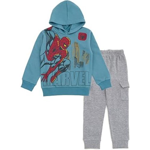 Marvel Avengers Spider-Man Fleece Pullover Hoodie and Jogger Pants Outfit Set Toddler to Big Kid Sizes (2T - 18-20)