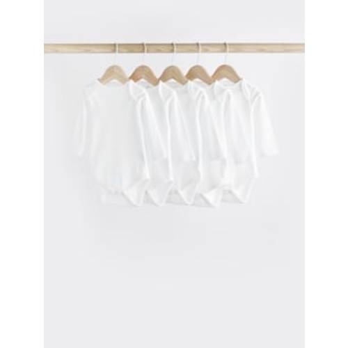 Buy White Essential 5 Pack Short Sleeve Bodysuits from Next Australia