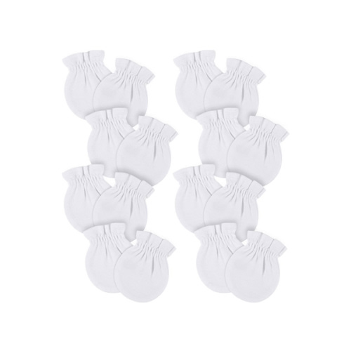 Gerber Baby Girls 8-pack And No Scratch Mittens, White, 0-3 Months 8-pack US