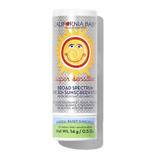 California Baby Super Sensitive SPF 30+ Sunscreen Stick | Broad Spectrum | Unscented Hypoallergenic Mineral Sunscreen | Titanium Dioxide | 14g / 0.5oz