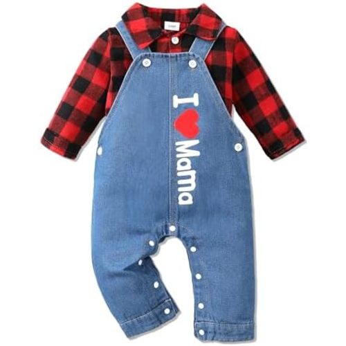 NZRVAWS Newborn Baby Boy Clothes Outfits Infant Stripe Animal Romper Cute Denim Jeans Jumpsuit Overalls 0-18 Months