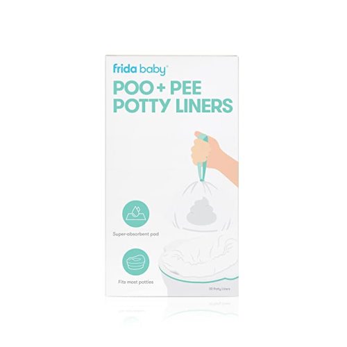 Frida Baby Poo + Pee Potty Liners, Leak-Proof, Super-Absorbent Liners Potty Bags, Fits Most Potty Chairs for Easy Cleanup, 30 Count
