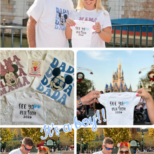 BlondeNCrafty: Designer who created our gender reveal outfits. $15-35. 2 weeks turn around.