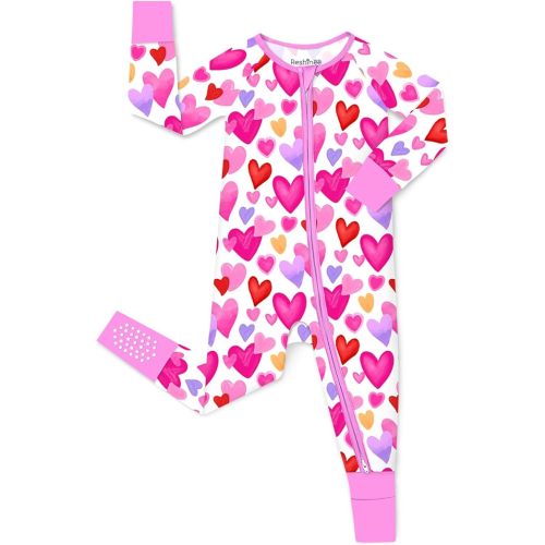 Viscose Derived from Bamboo Baby Footie Pajamas Convertible Newborn Sleeper for Baby Girl Zipper Onesie 0-24M