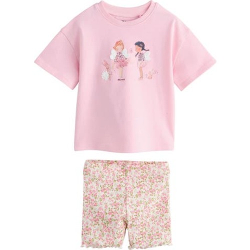 Ballerina Appliqué T-Shirt & Floral Shorts Set, 12-18M