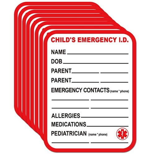 Remarkable Infant I.C.E. (in Case of Emergency) Car Seat Sticker Safety Information - Child Emergency Contact Car Seat Safety Alert Attachment Tag Stickers (8 Pack)