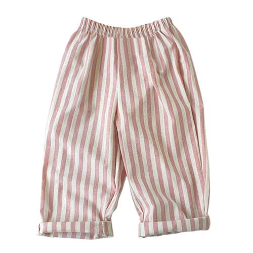 TBWNWG Boys' Cotton Linen Harem Bloomers Pants for Baby Toddler Striped Bloomer Elastic Basic Harem Pants,Sizes 12-18 Months