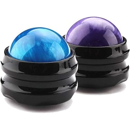 Massage Roller Ball,2-Pack Handheld Massage Therapy and Relax Tool for Sore Muscles,Joint Pain Relief Relaxing,Full Body Deep Tissue Massage(Blue&Purple)