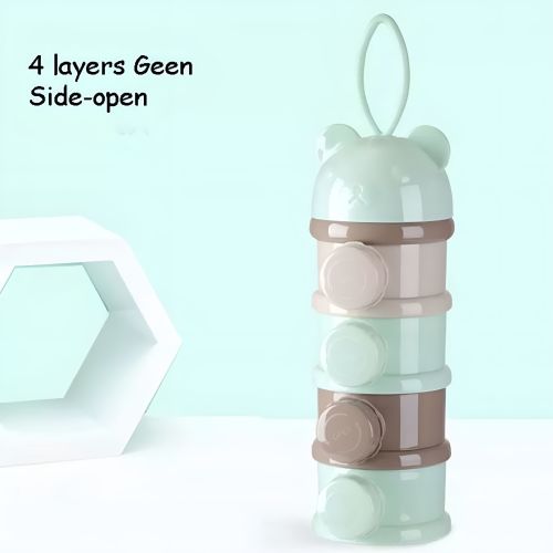 ACDANC Powder Milk Container Baby Powder Box Milk Powder Formula Dispenser 4 Layers Multi-Function Portable Formula Container for Travel Detachable
