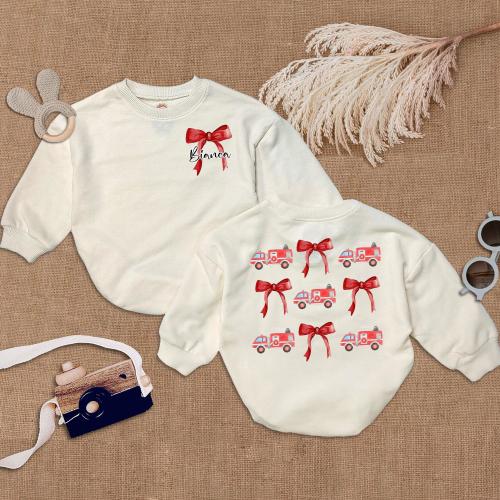Personalized Firefighter Baby Romper: Custom Fire Truck Outfit
