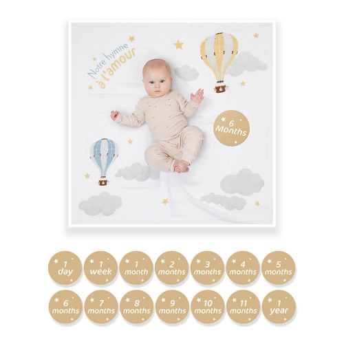 lulujo - Baby's First Year Blanket & Cards Set