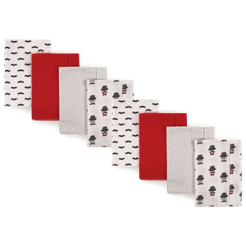 Hudson Baby Boys and Girls Cotton Poly Flannel Burp Cloths 8-Pack, One Size