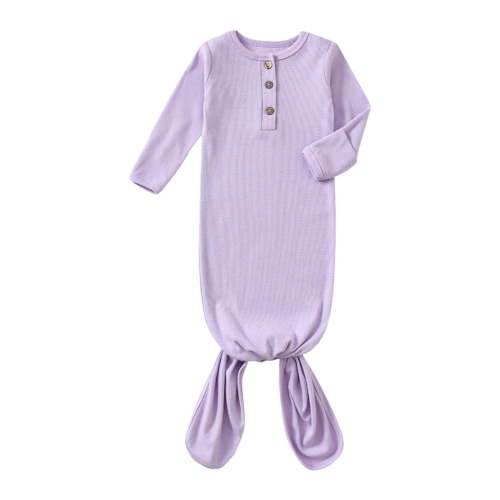 Favoffer Newborn Boys & Girls Cotton Nightgowns Swaddle Sleeping Bag Neutral Baby Knotted Sleeper Outfit Pajamas for Crib/Sleep/Play 0-6 Months