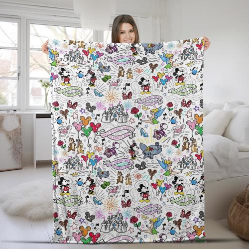 Personalized Disney Blanket/Custom Name Disney Blanket/Minnie Mouse Blanket/Micky Mouse Blanket/Disney Baby Birthday Blanket OGYZ63