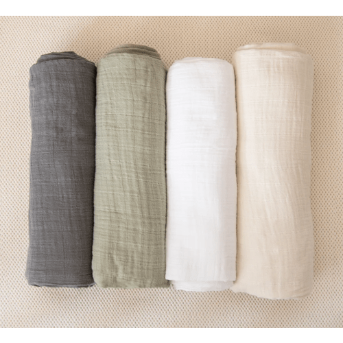 Organic Breathable Swaddle Blankets 4-Color Pack