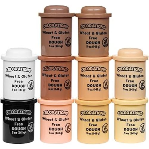 Colorations Wheat & Gluten Free Colors Like Me Dough - 10 Colors (5oz Each) | Non-Toxic, Play Dough, Bulk Set, Sensory Kit, Party Favors, Classroom Pack