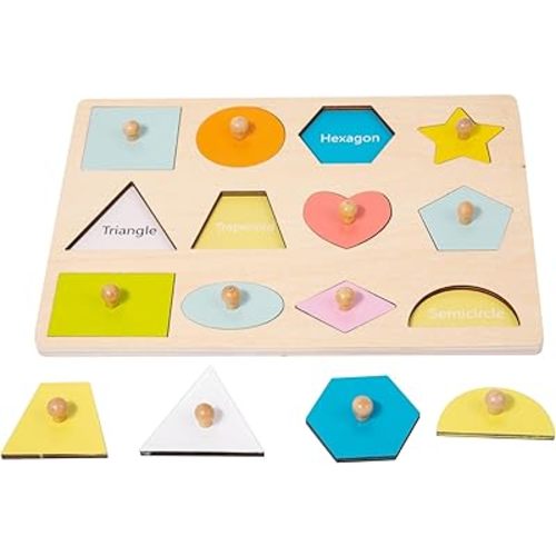 Adena Montessori Wooden Cognition Knob Puzzles Baby & Toddler Development Toy