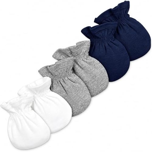 Burt's Bees Baby Unisex Baby Mittens, Infant Scratch Protection Mitts, 3 Pk