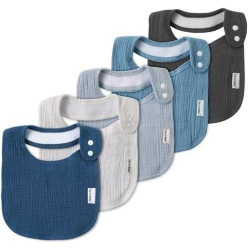 Baby Snap Bibs for Boys Girls,Bandana Drool Bibs with Snap,Organic Cotton Snap Closure for Newborn