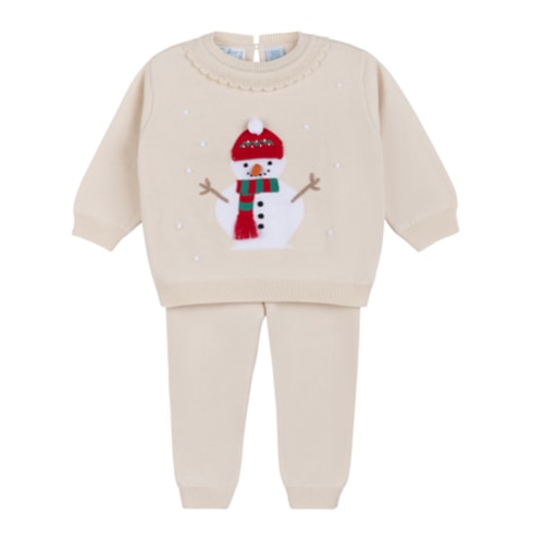 Girls Christmas Knit Set with Snowman Design I Feltman Brothers