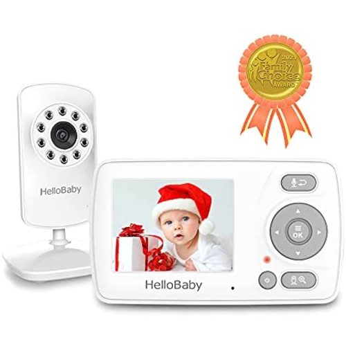 Video Baby Monitor with Camera and Audio, HelloBaby Monitor Two-Way Talk, Baby Monitor Infrared Night Vision, VOX Mode