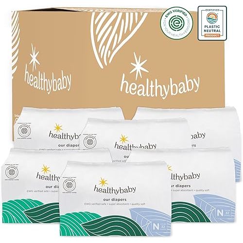Healthy Baby Diapers | EWG Verified | Size Newborn (Up to 10 lbs) 192 Count