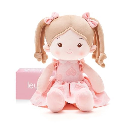LeyaDoll Soft Baby Doll Toys (16''), My First Baby Rag Doll for 1 Year-Old Girl Birthday Gift, Christmas Plush Toys Gift for Toddler Kids Infants -Sweetheart Girl