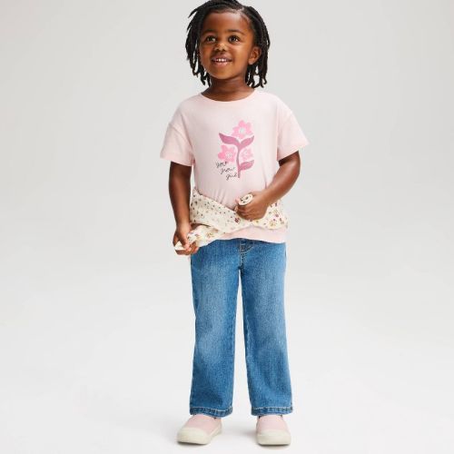 Toddler Girls' Pull-On Bootcut Denim Pants - Cat & Jack™ Medium Wash 2T
