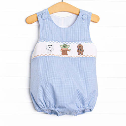 Force of Fun Smocked Bubble, Blue – Stitchy Fish