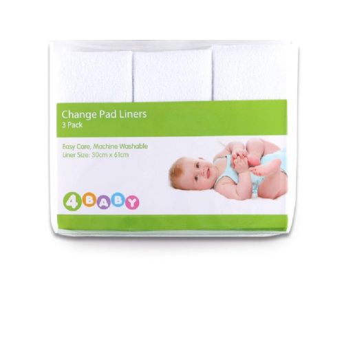4baby Change Pad Liner 3 Pack White