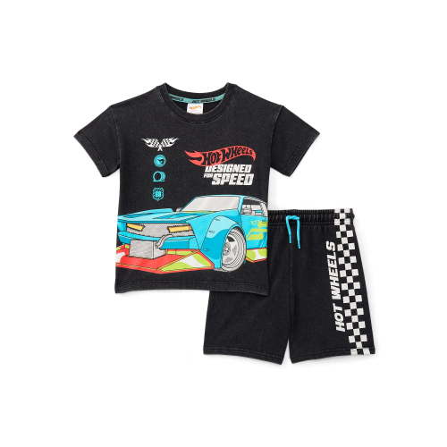 Hot Wheels Baby and Toddler Boy Short Sleeve Graphic Tee and Matching Shorts Set, 2-Piece, Sizes 0/3M-5T