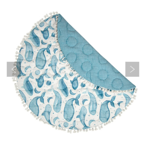 Caspian Quilted Play Mat - Ocean Play Mat | Crane Baby
