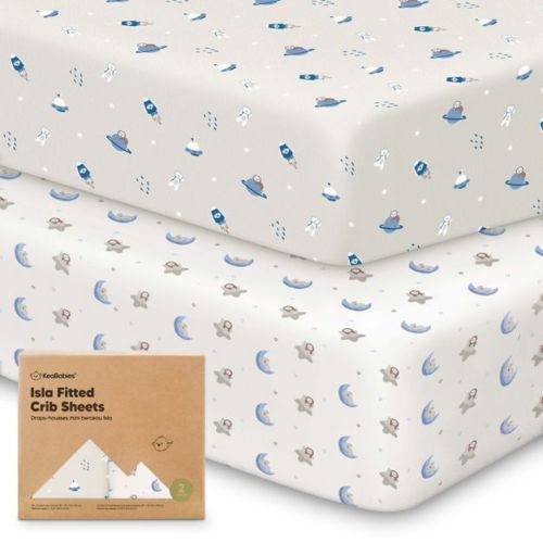 KeaBabies 2pk Isla Fitted Crib Sheets for Boys, Girls, Baby Crib Sheet, Fits Standard Nursery Crib Mattresses