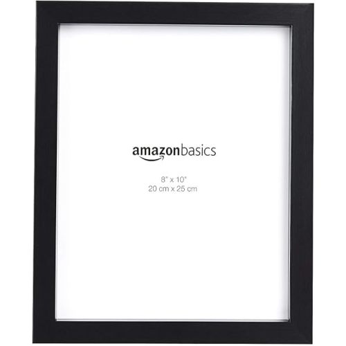 Amazon Basics Rectangular Photo Picture Frame, 8 x 10 in, Pack of 2, 11.22 x 9.21 inches, Black
